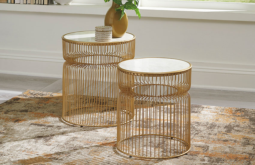 Metal brass side tables