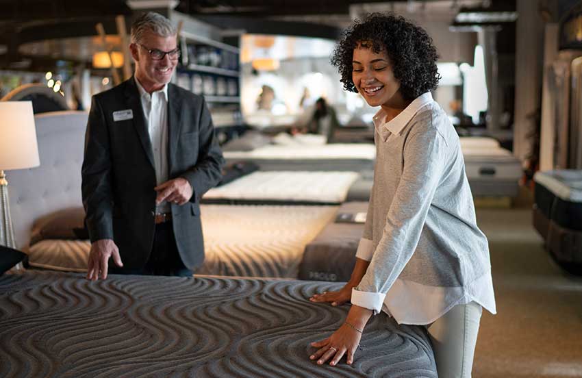 Woman Mattress Shopping 