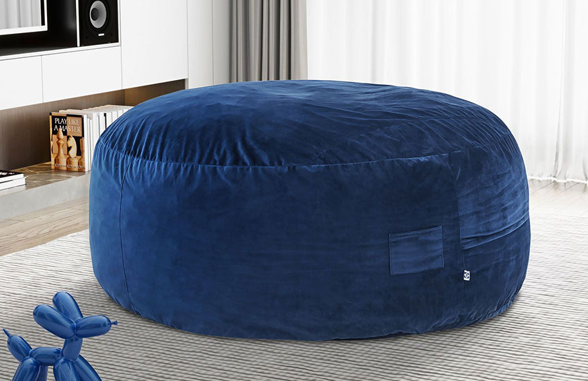 Oversized velvet bean bag chair