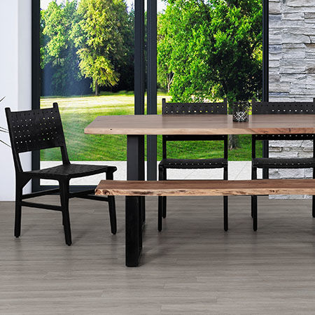 Live edge dining table and bench