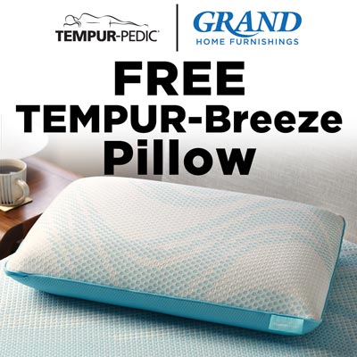 FREE TEMPUR-Breeze Pillow with the purchase of this mattress